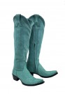 Mayra- Turquoise Python/suede top